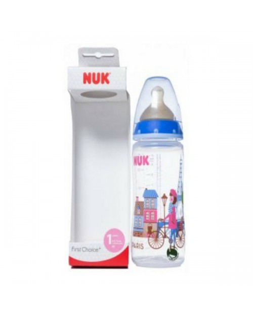 Nuk Biberón PC Blue con Tetina de Látex T1M 300 ml