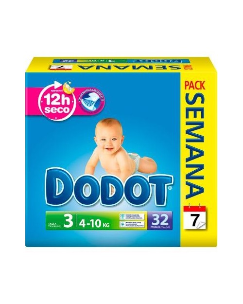 Dodot Pañales T.3 (4-10 Kgs) 32 Unds