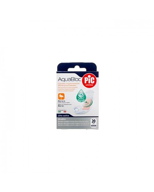 PiC Aquabloc con bactericida apósito adhesivo 19x72mm 20uds