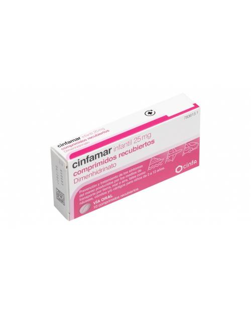 CINFAMAR INFANTIL 25 mg COMPRIMIDOS RECUBIERTOS