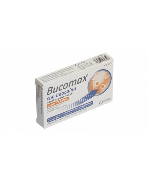 BUCOMAX CON LIDOCAINA PASTILLAS PARA CHUPAR SABOR NARANJA