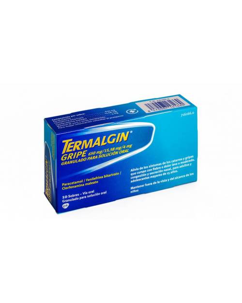 TERMALGIN GRIPE 650 MG/15,58 MG/4 MG GRANULADO PARA SOLUCION ORAL