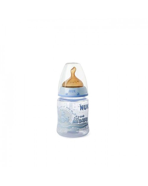 Nuk® biberón tetina látex orificio M azul 0-6meses 150ml 1ud