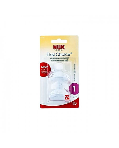 Nuk First Choice tetina silicona boca ancha T1 Orificio L 2uds