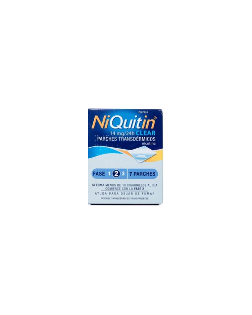 NIQUITIN CLEAR (14 MG/24 H 7 PARCHES TRANSDERMICOS 78 MG )