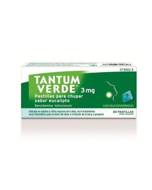 TANTUM VERDE (3 MG 20 PASTILLAS PARA CHUPAR MENTA )